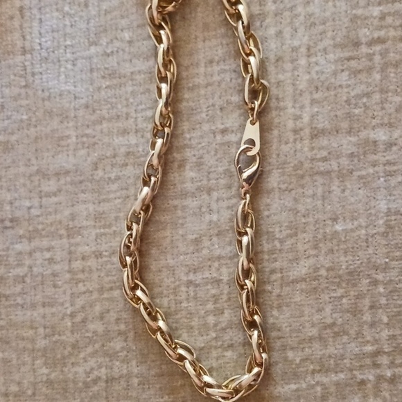 Gold Tone Vintage Black Red Bead Chain Necklace - Picture 6 of 7